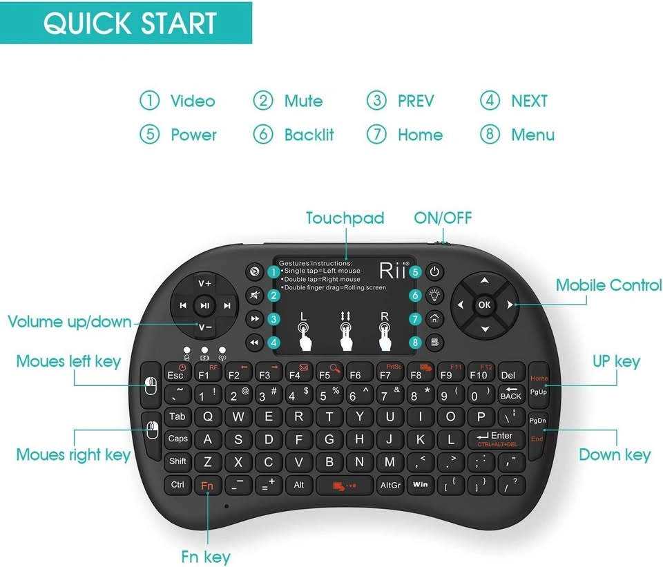 Rii Mini Wireless Touch Keyboard - photo 4