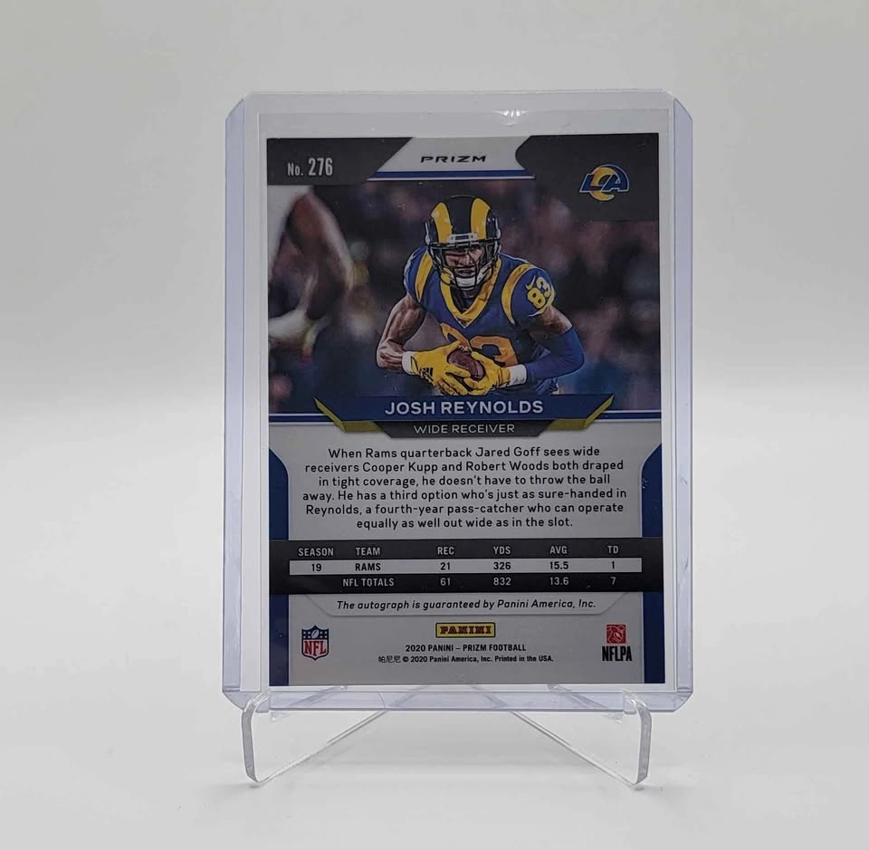 JOSH REYNOLDS 2020 PANINI PRIZM SILVER AUTOGRAPH AUTO RAMS - photo 2