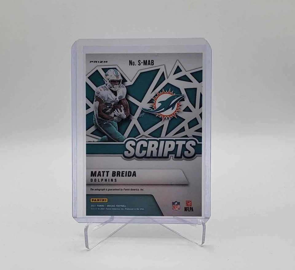 2021 Panini Mosaic #S-MAB Matt Breida Scripts AUTO DOLPHINS - photo 2