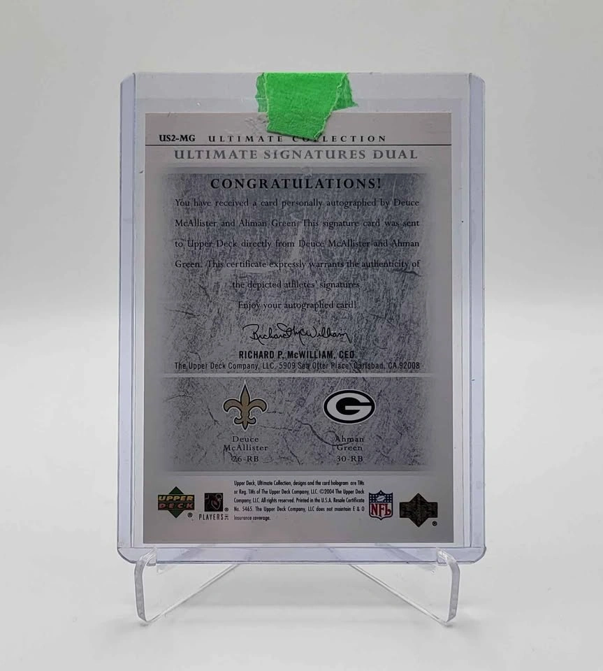2004 Ultimate Collection Dual Auto DEUCE MCALLISTER/AHMAN GREEN - photo 2