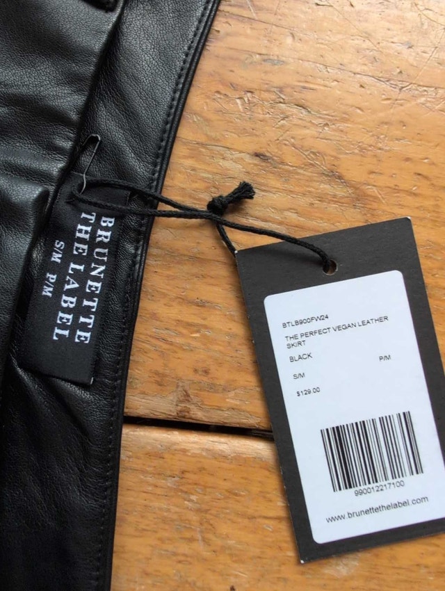 Brunette The Label Skirt Black Faux Leather Size Small - photo 3