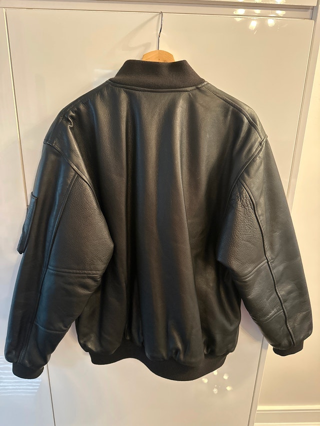 Vintage Bombardier Global Express Leather Bomber Jacket - photo 2