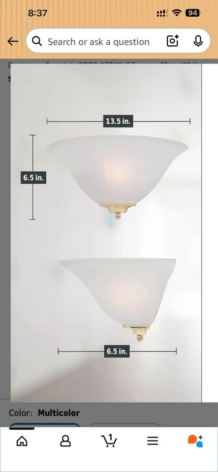 2Pcs White Wall Sconce, 13 in - photo 2