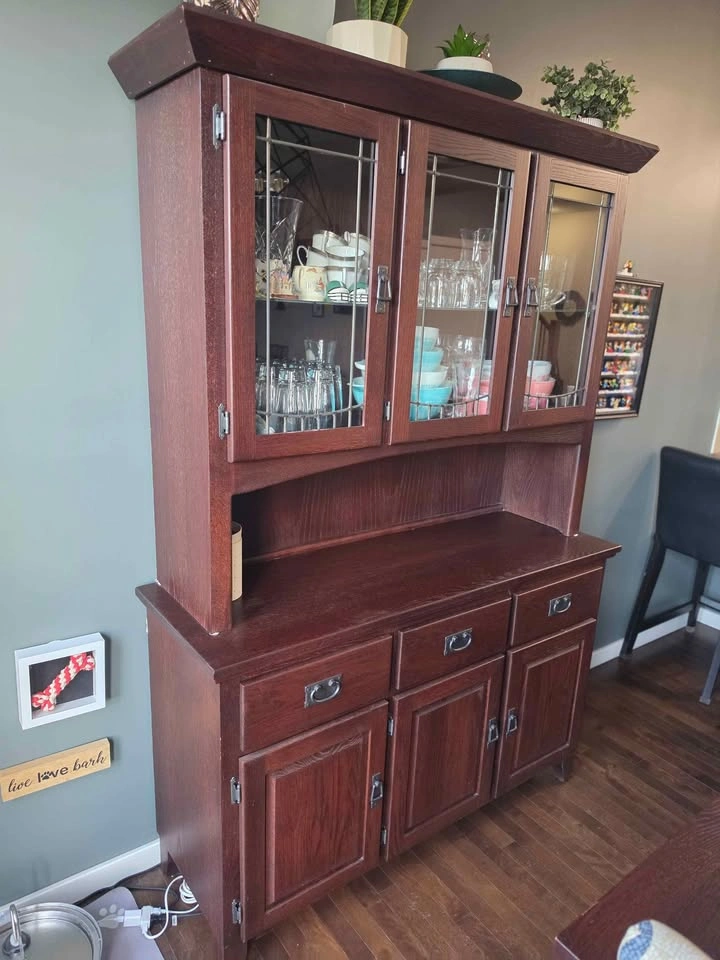 Dark Wood China Cabinet Hutch - photo 2