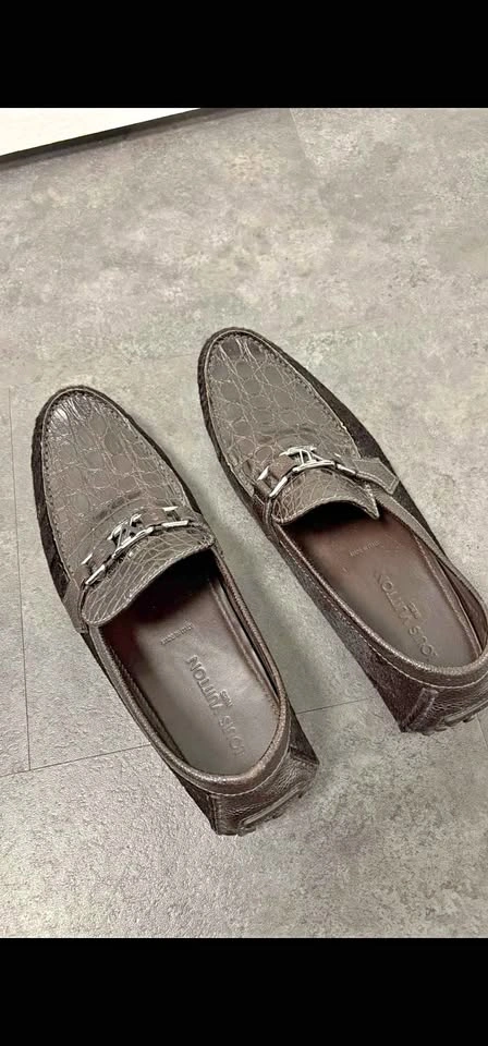 Authentic Louis Vuitton Hockenheim Loafers - Crocodile Embossed/