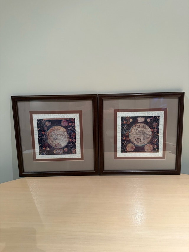 Framed Map Wall Art