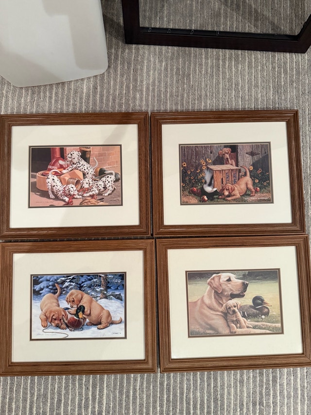 Jim Lamb Framed Prints - Set of 6 Dog & Puppy Art - photo 4