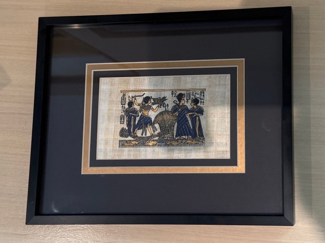 Set of 3 Framed Egyptian Papyrus Art - photo 4