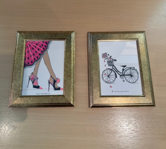 Set of 2 Gold Framed Fashion Art Prints