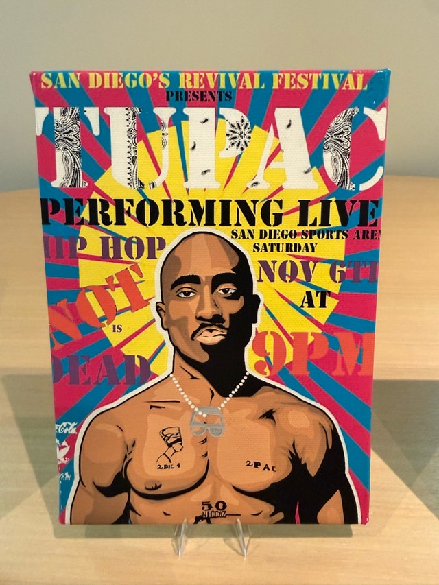 Set of 3 Pop Art Canvas Prints - Einstein, Tupac, Chaplin - photo 3