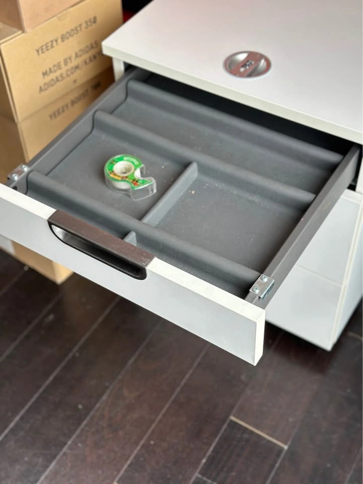 White Ikea Galant Rolling Drawer File Locking Storage Cabinet - photo 3