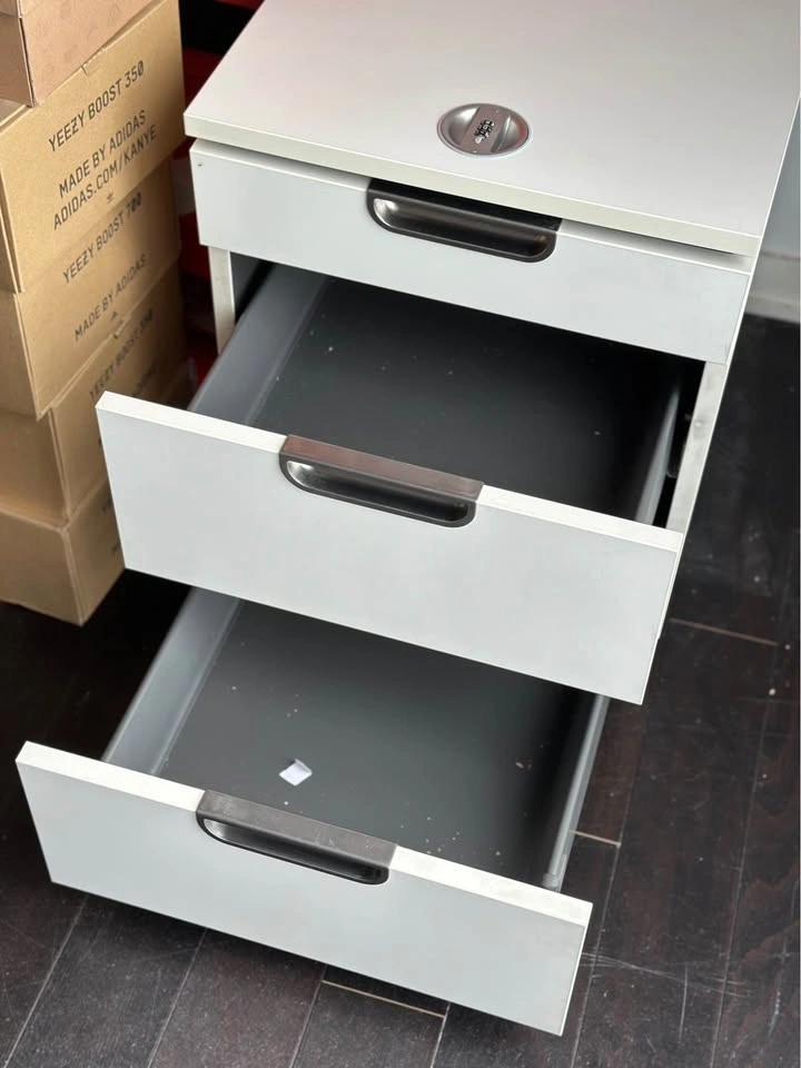 White Ikea Galant Rolling Drawer File Locking Storage Cabinet - photo 4