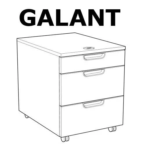 White Ikea Galant Rolling Drawer File Locking Storage Cabinet - photo 5
