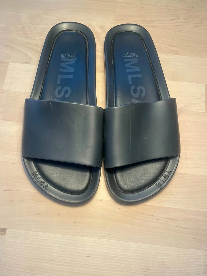 Black Melissa Slides, Size US 6-7, Made in Brazil