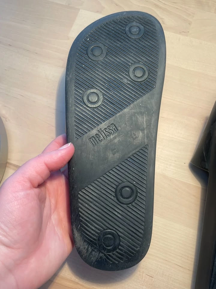 Black Melissa Slides, Size US 6-7, Made in Brazil - photo 4