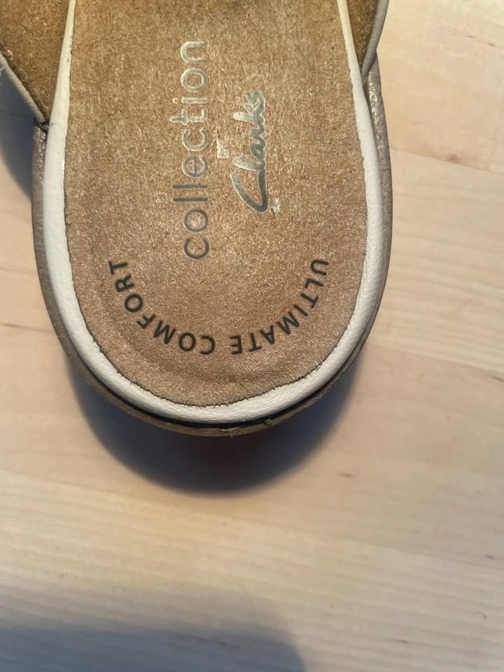 US 6.5, Clarks Trish Plant mules in ivory leather. - photo 5