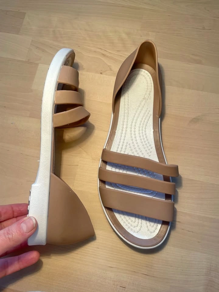 EU 37, US 7, Jelly flat sandals with open toe