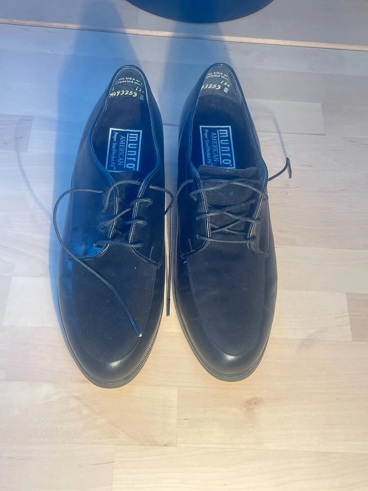 US 7 Munro Leather American Derby Shoes Womens Black Lace up