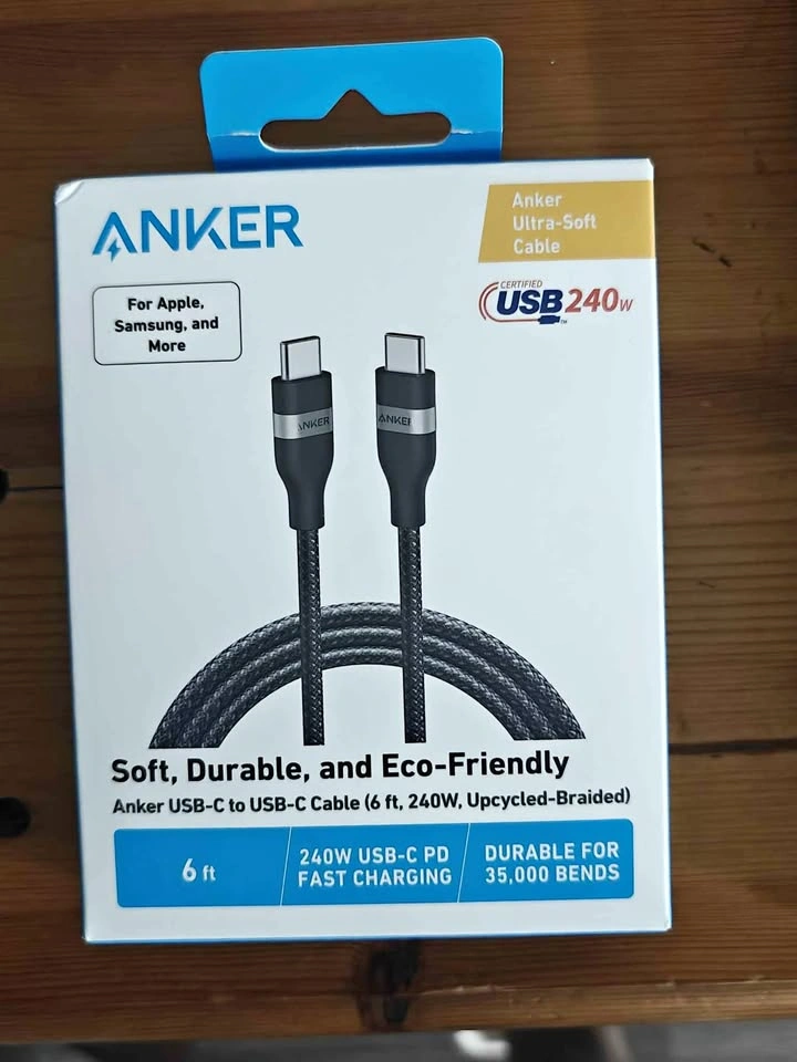 Anker 240W USB-C Fast Charging Cable (6ft) – Brand New Sealed –