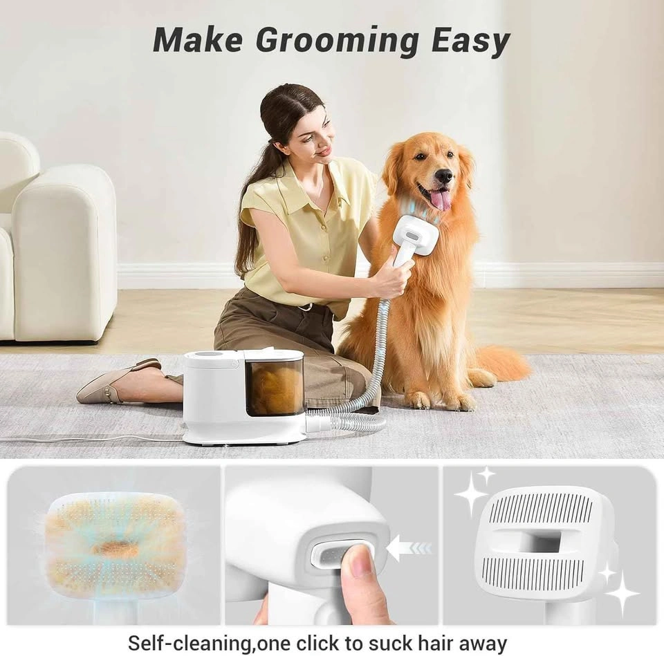 Sealed Bunfly 16-in-1 Pet Grooming Kit & Vacuum (Brown & White) - photo 2