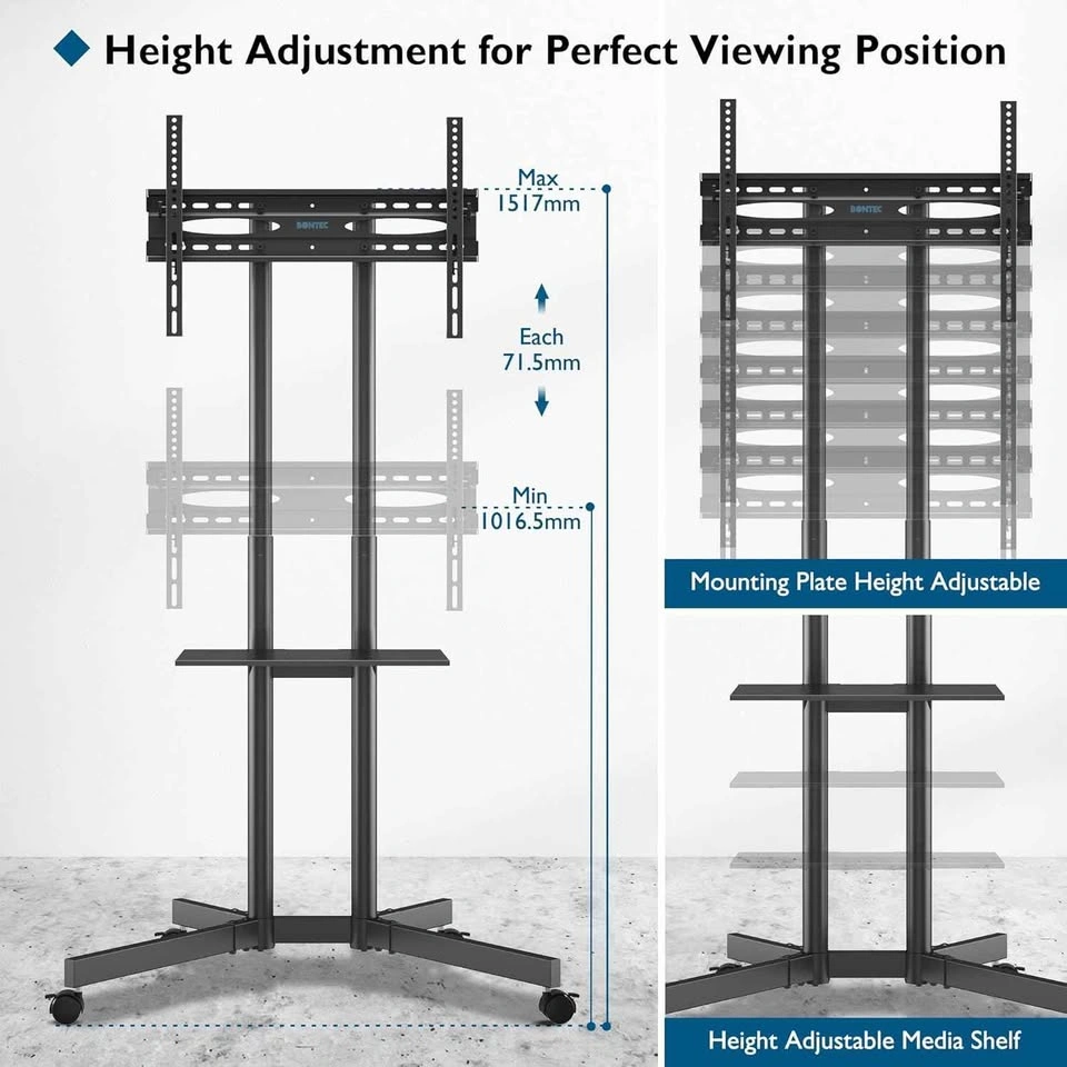 BONTEC Mobile TV Stand on Wheels (32"-85") - photo 3