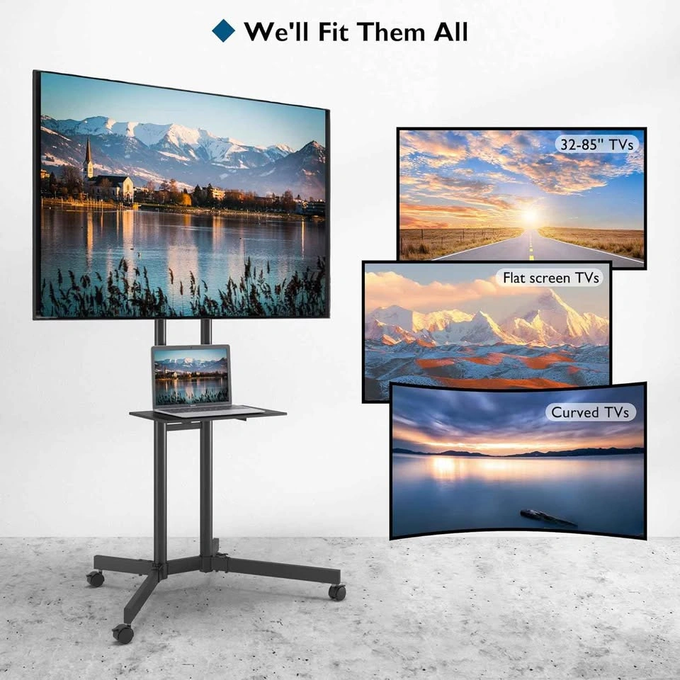 BONTEC Mobile TV Stand on Wheels (32"-85") - photo 5