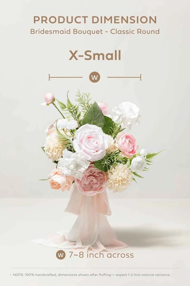 Ling's moment Artificial Bridesmaid Bouquets (Set of 4 - Blush & - photo 5