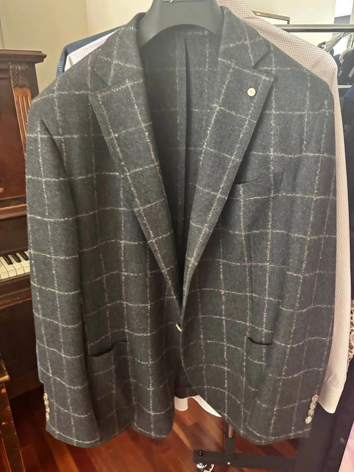 Luigi Bianchi Mantova Wool Flannel Blazer 58R
