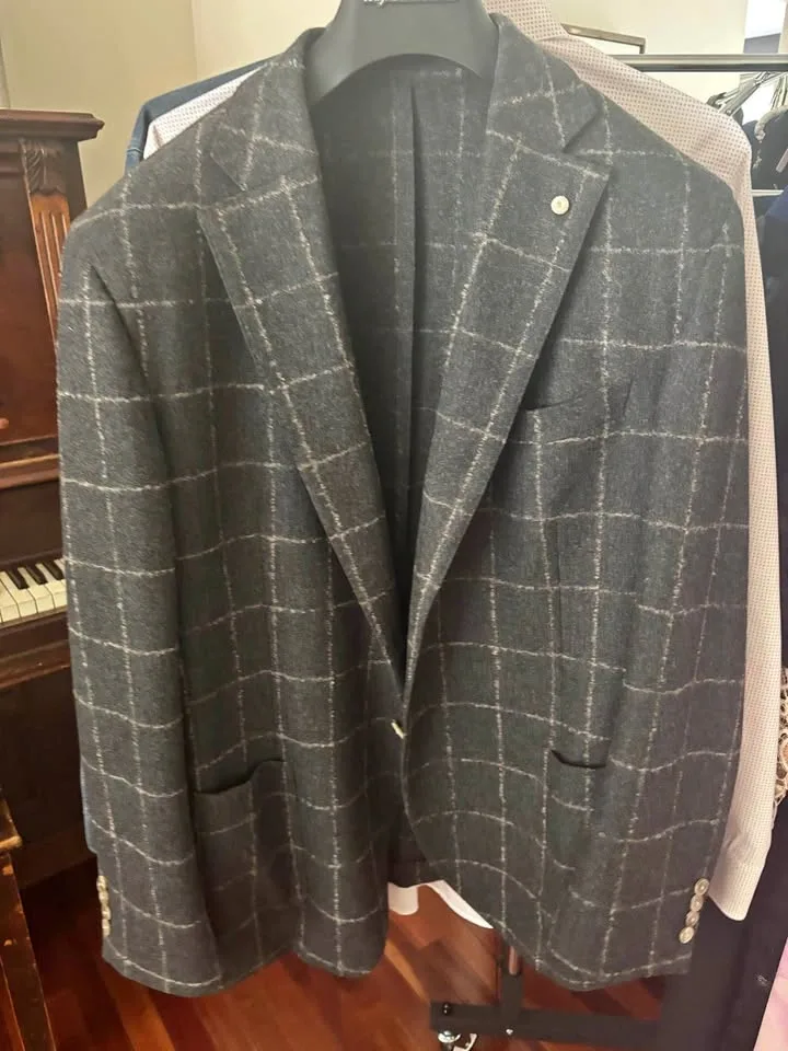 Luigi Bianchi Mantova Wool Flannel Blazer 58R