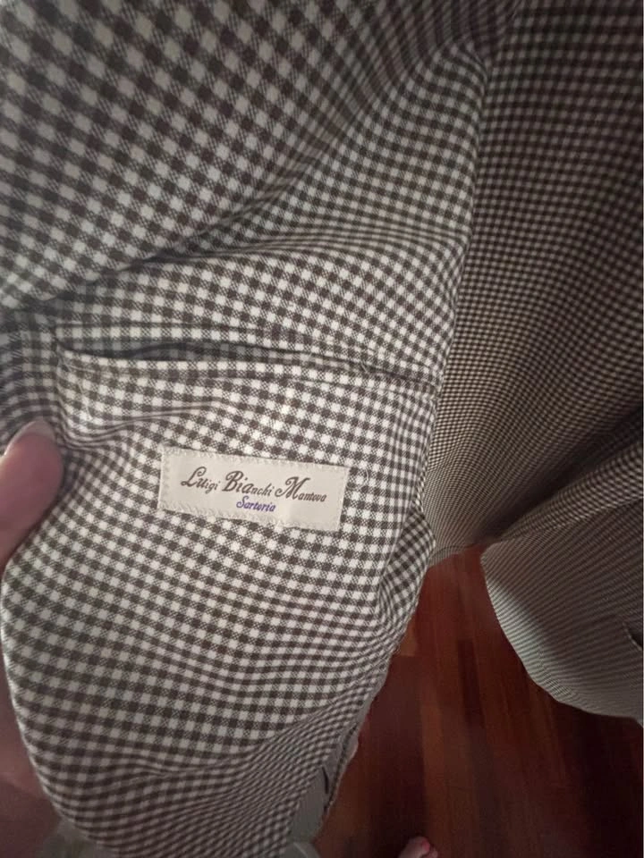 Luigi Bianchi Mantova 56R Brown Gingham Blazer - photo 2