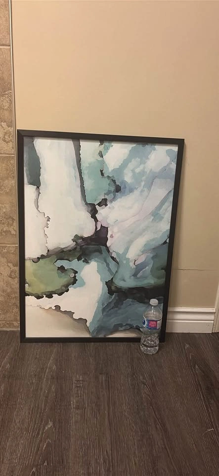 3 Large Framed Abstract Art Prints - photo 3