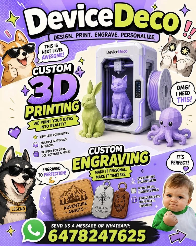 Custom 3D Prints | Laser Engraving | Personalized Gifts