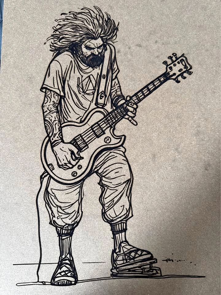 Laser Engraved Musician Wood Art