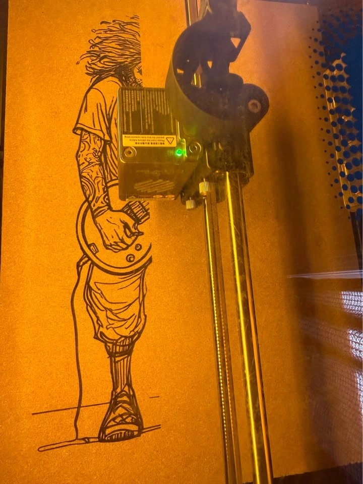 Laser Engraved Musician Wood Art - photo 3
