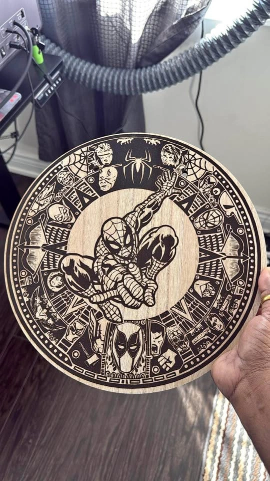 Custom Laser Engraved Marvel Spider-Man & Avengers Wood Art