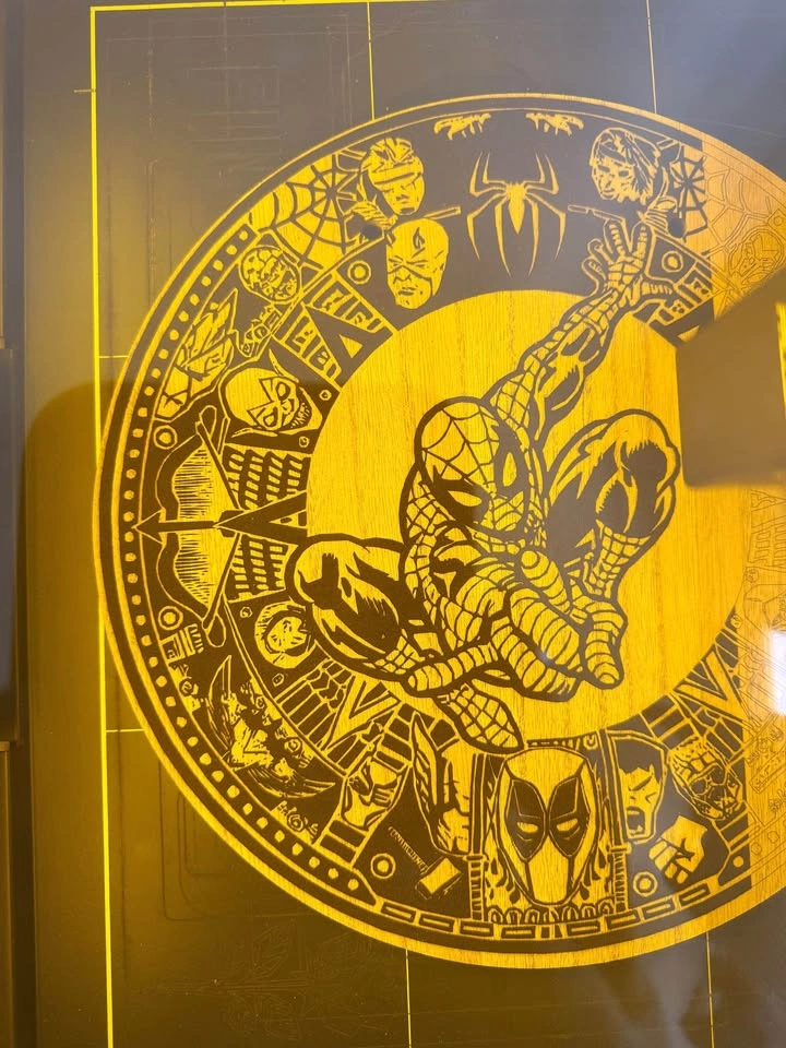 Custom Laser Engraved Marvel Spider-Man & Avengers Wood Art - photo 2