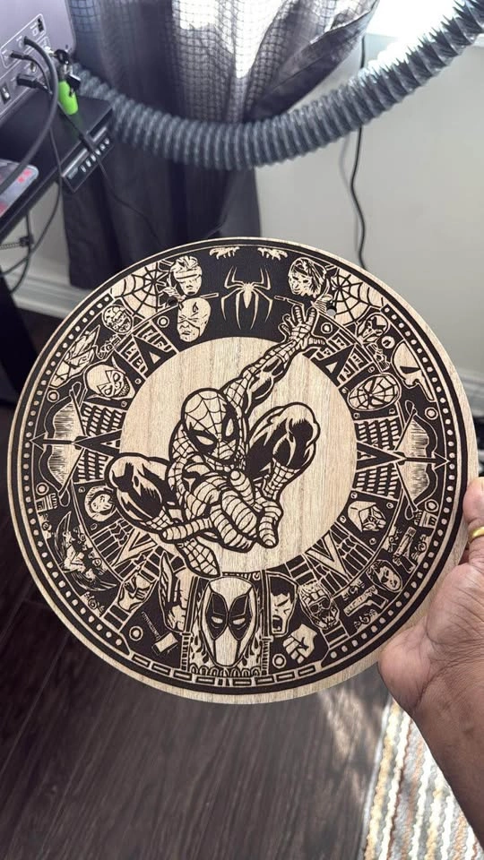 Custom Laser Engraved Marvel Spider-Man & Avengers Wood Art - photo 3