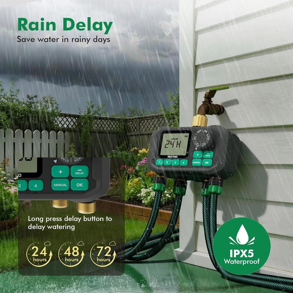 RESTMO 4-Zone Remote Control Sprinkler Timer System - photo 4
