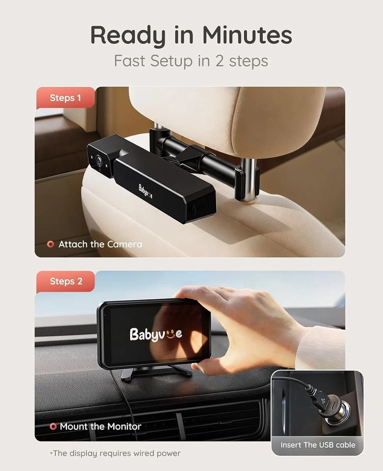 Babyvue Wireless HD Baby Car Monitor w/ Night Vision - Cash Only - photo 3