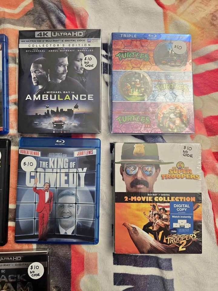 Blu-ray & 4k Movies (Various Feature Sets) - $10 Each