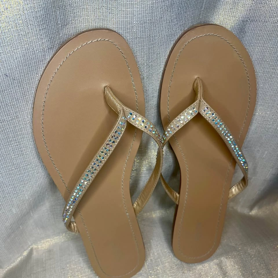 Rhinestone Flip Flops - Women’s Size 10 - photo 2