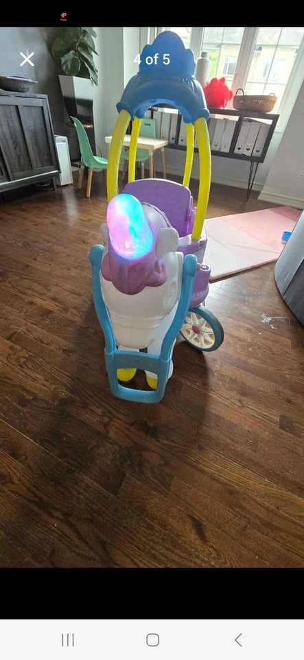 Little Tikes Princess Unicorn Carriage Ride-On Toy - photo 5