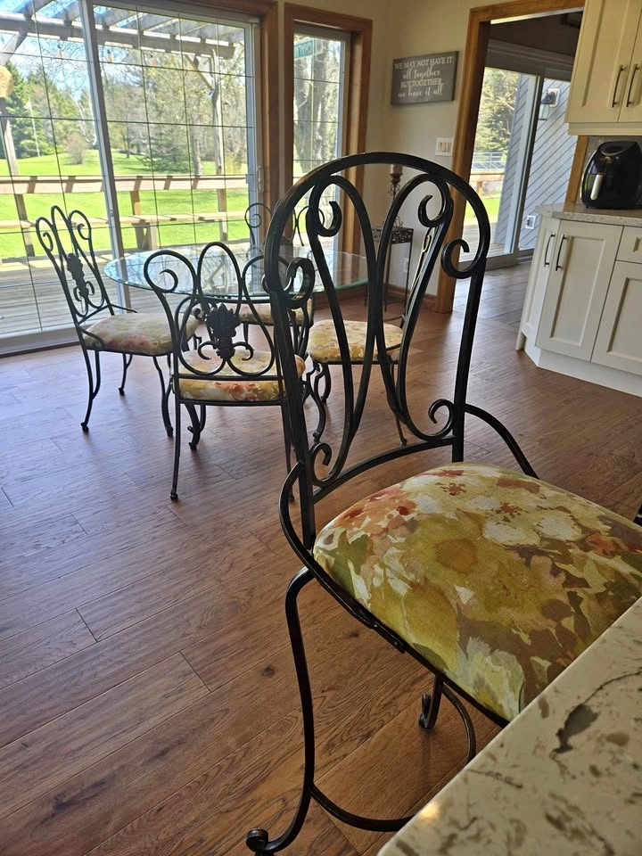 3 Wrought Iron Bar stools