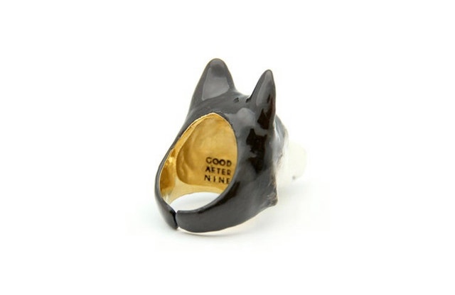 18K Gold Plated Siberian Husky Ring - Hand Painted - photo 3