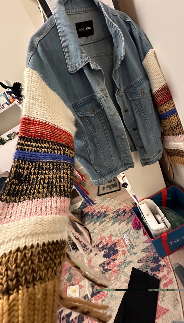 Denim Jacket Knit Sleeves - photo 2