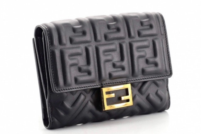 Authentic Fendi Embossed Monogram Napa