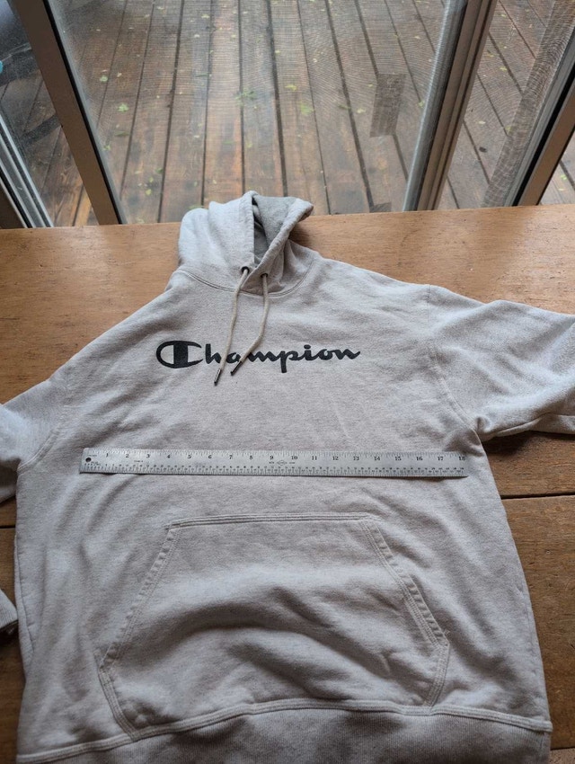 Champion Hoodie mens large cream colour
