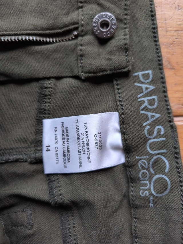 Parasuco Jeans - Size 14 green womans - photo 3
