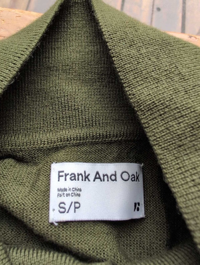 Frank and Oak Sweater Green Mens Small - photo 2