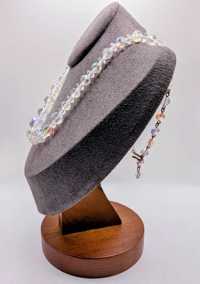 VTG Clear Aurora Borealis Beaded Crystal Necklace - photo 5